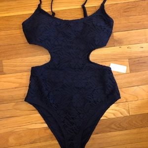 Navy Blue Aerie Crotchet One Piece